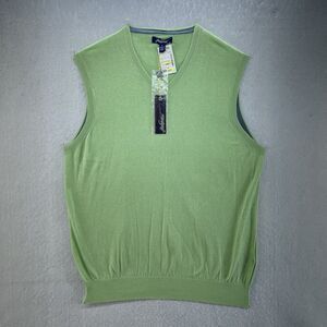 Jack Nicklaus Sweater Men Large Green Mint Cashmere Blend Preppy Vest V-Neck Top